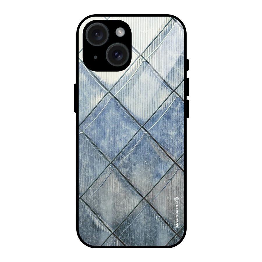 Steel Blue Pattern Glass Back Case for iPhone 15