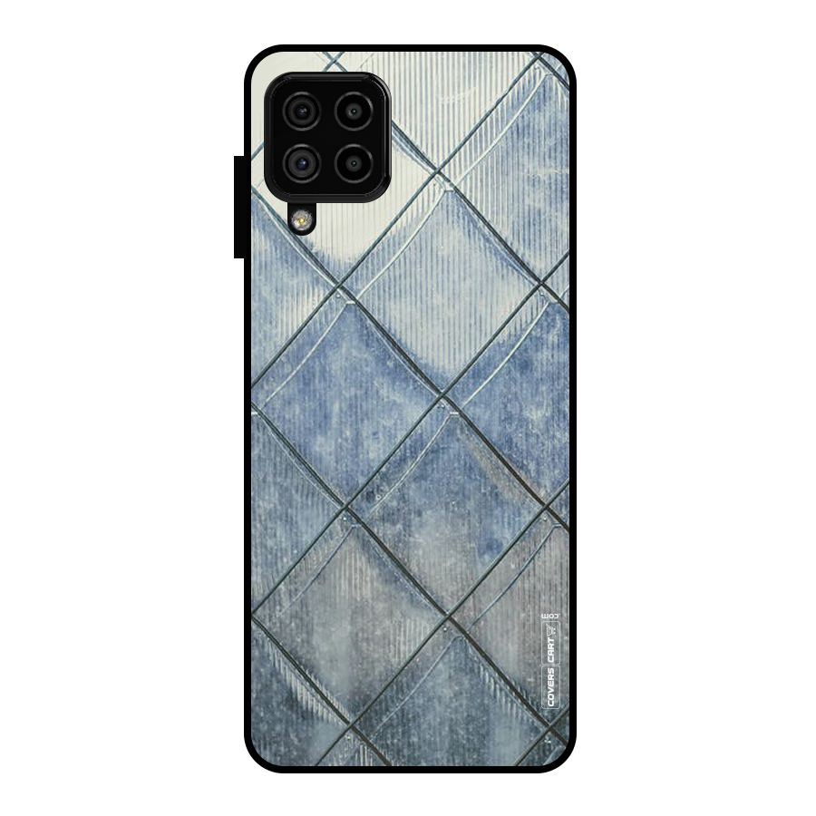 Steel Blue Pattern Metal Back Case for Galaxy A22 4G