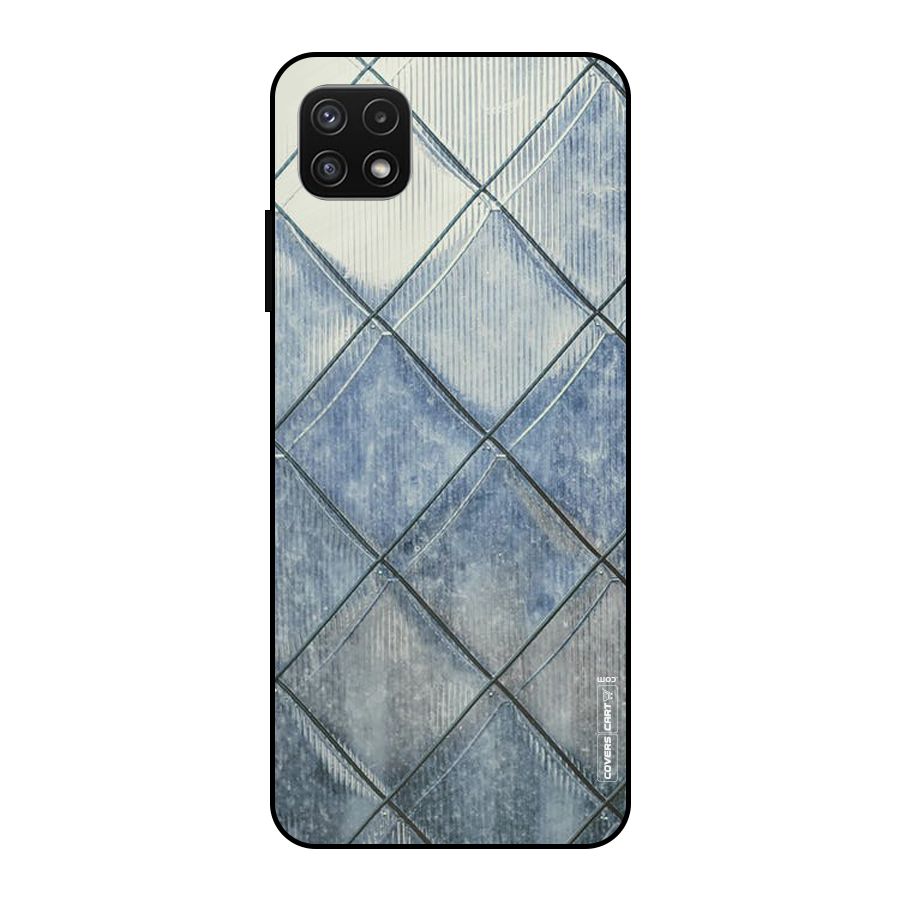 Steel Blue Pattern Metal Back Case for Galaxy A22 5G