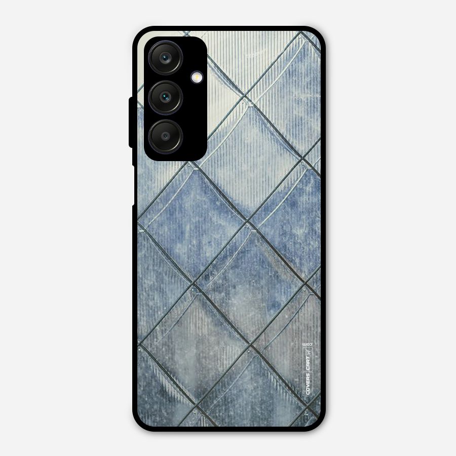 Steel Blue Pattern Metal Back Case for Galaxy A25 5G