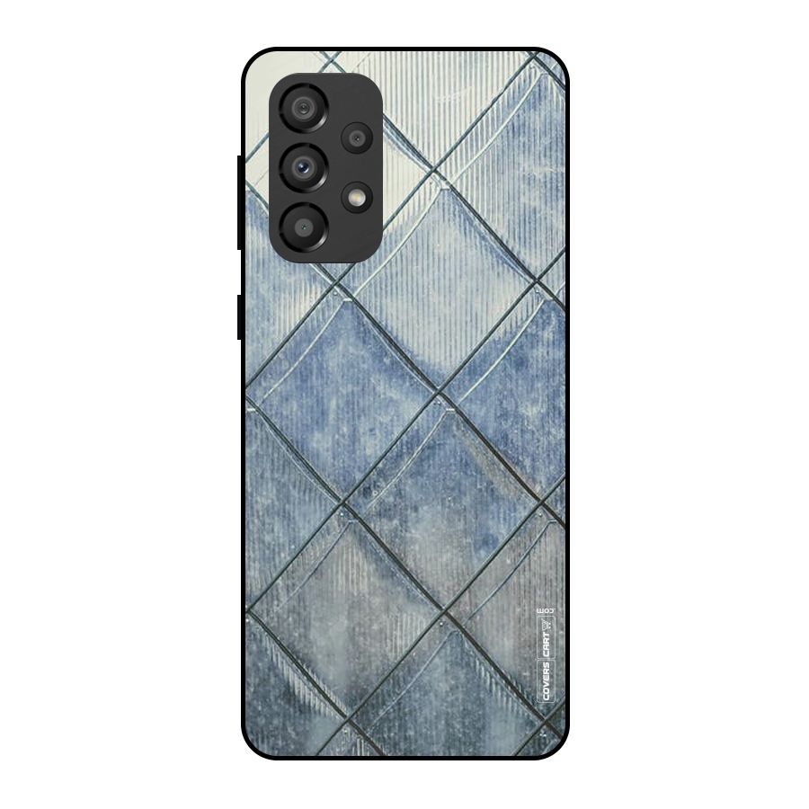 Steel Blue Pattern Metal Back Case for Galaxy A33 5G