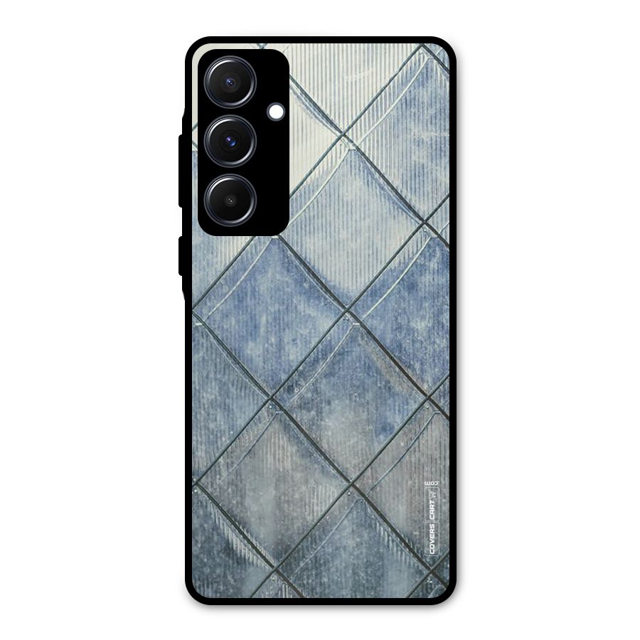 Steel Blue Pattern Metal Back Case for Galaxy A55