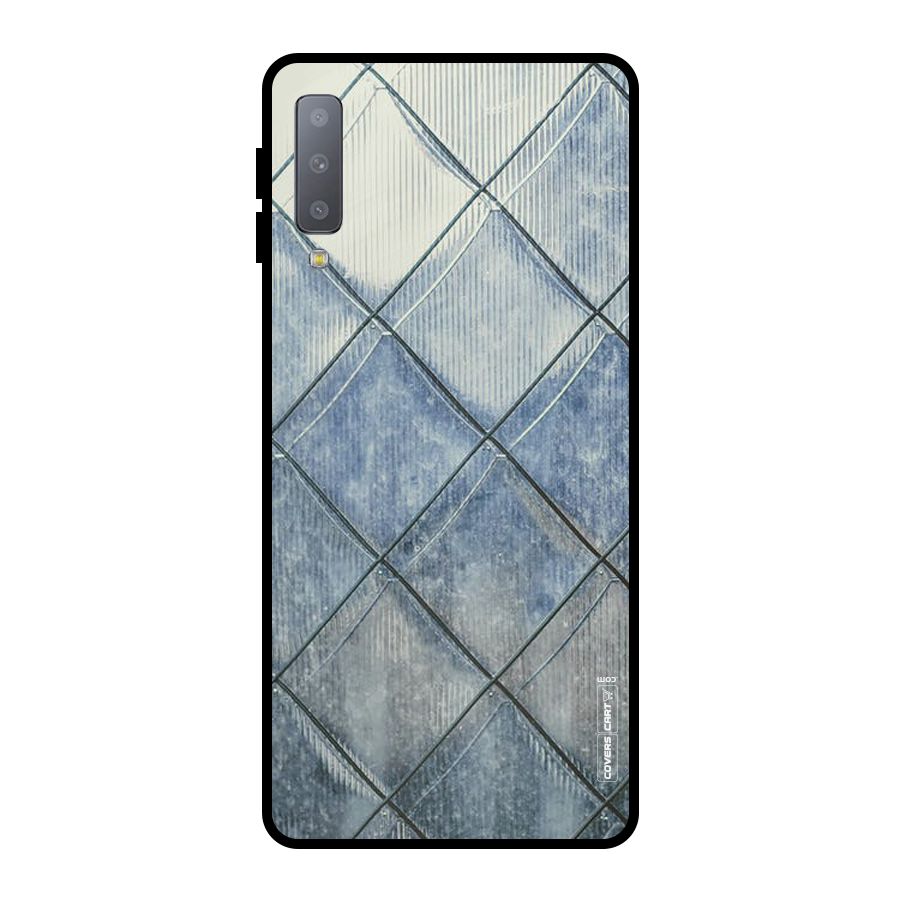 Steel Blue Pattern Metal Back Case for Galaxy A7 (2018)
