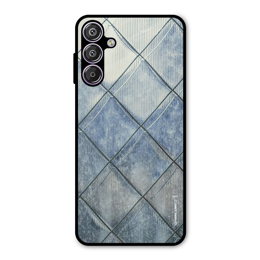 Steel Blue Pattern Metal Back Case for Galaxy F15