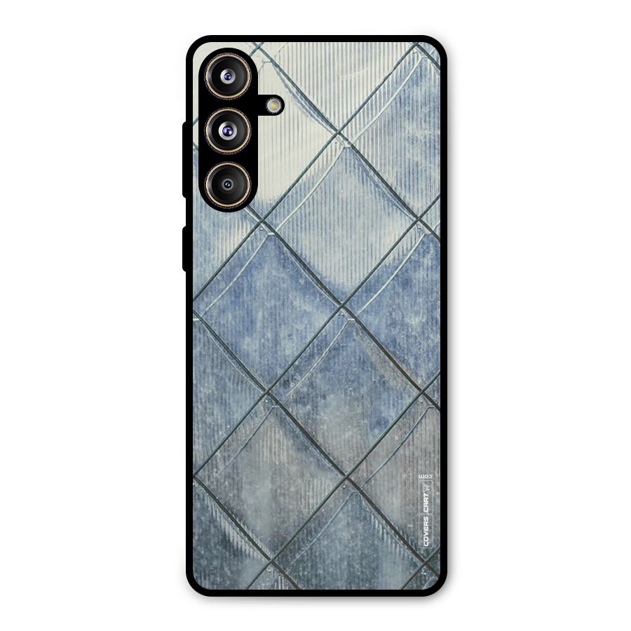 Steel Blue Pattern Metal Back Case for Galaxy F55