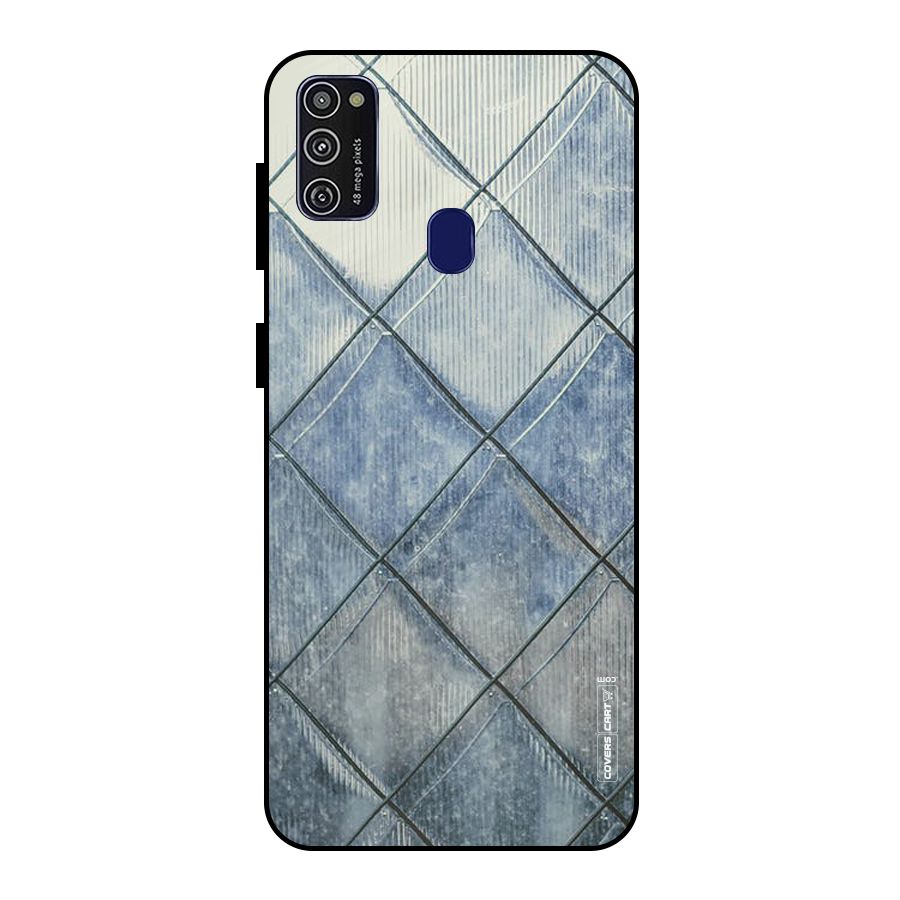 Steel Blue Pattern Metal Back Case for Galaxy M30s