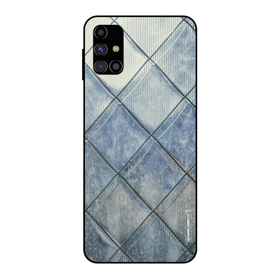 Steel Blue Pattern Metal Back Case for Galaxy M31s