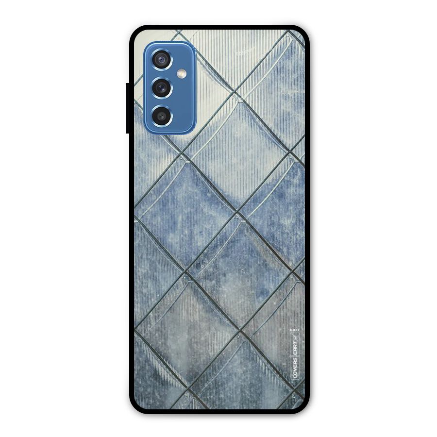 Steel Blue Pattern Metal Back Case for Galaxy M52 5G
