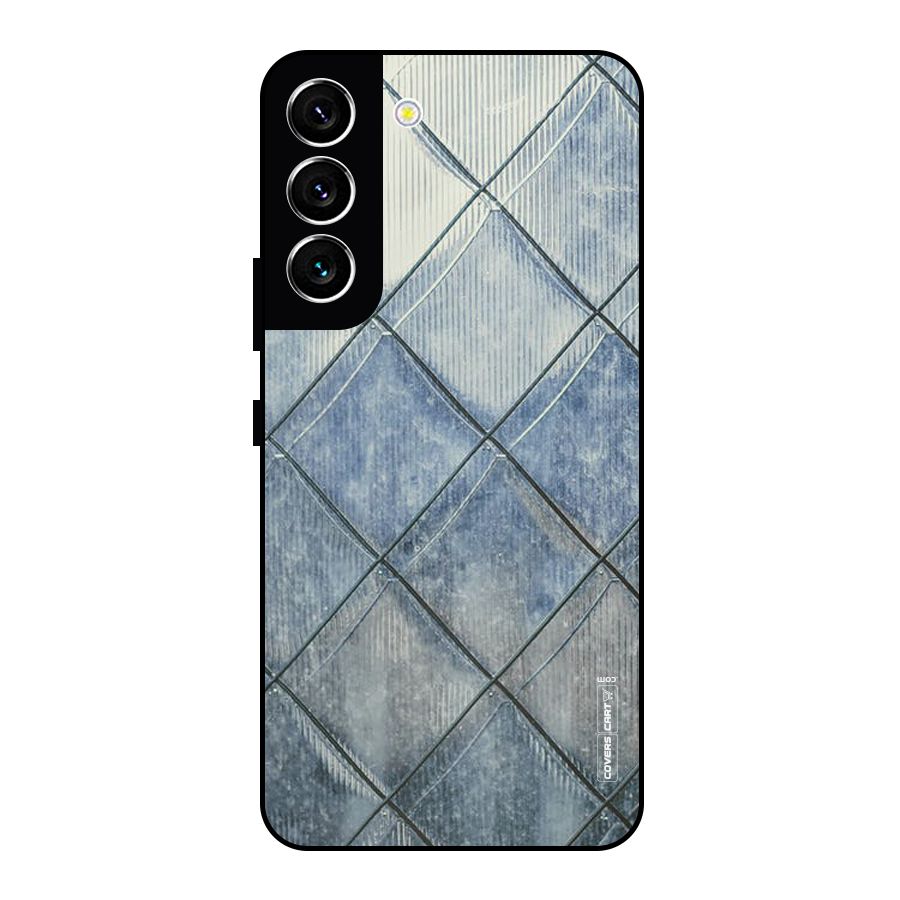 Steel Blue Pattern Metal Back Case for Galaxy S22 5G