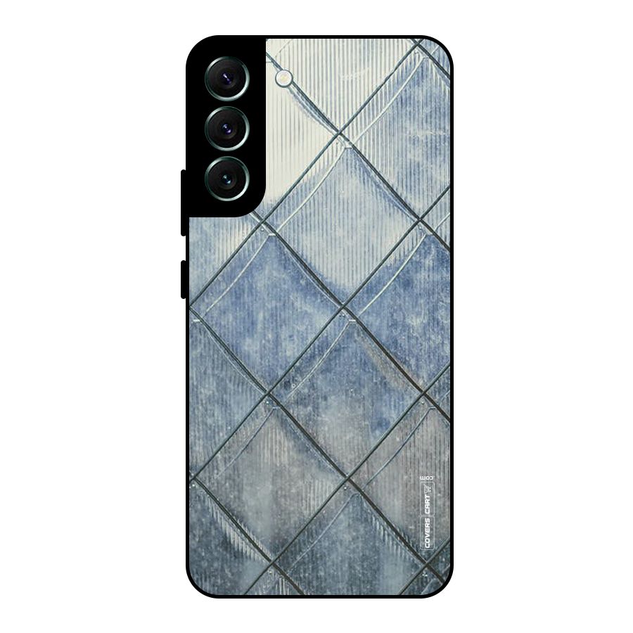 Steel Blue Pattern Metal Back Case for Galaxy S22 Plus 5G