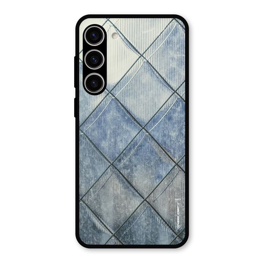 Steel Blue Pattern Metal Back Case for Galaxy S23 Plus