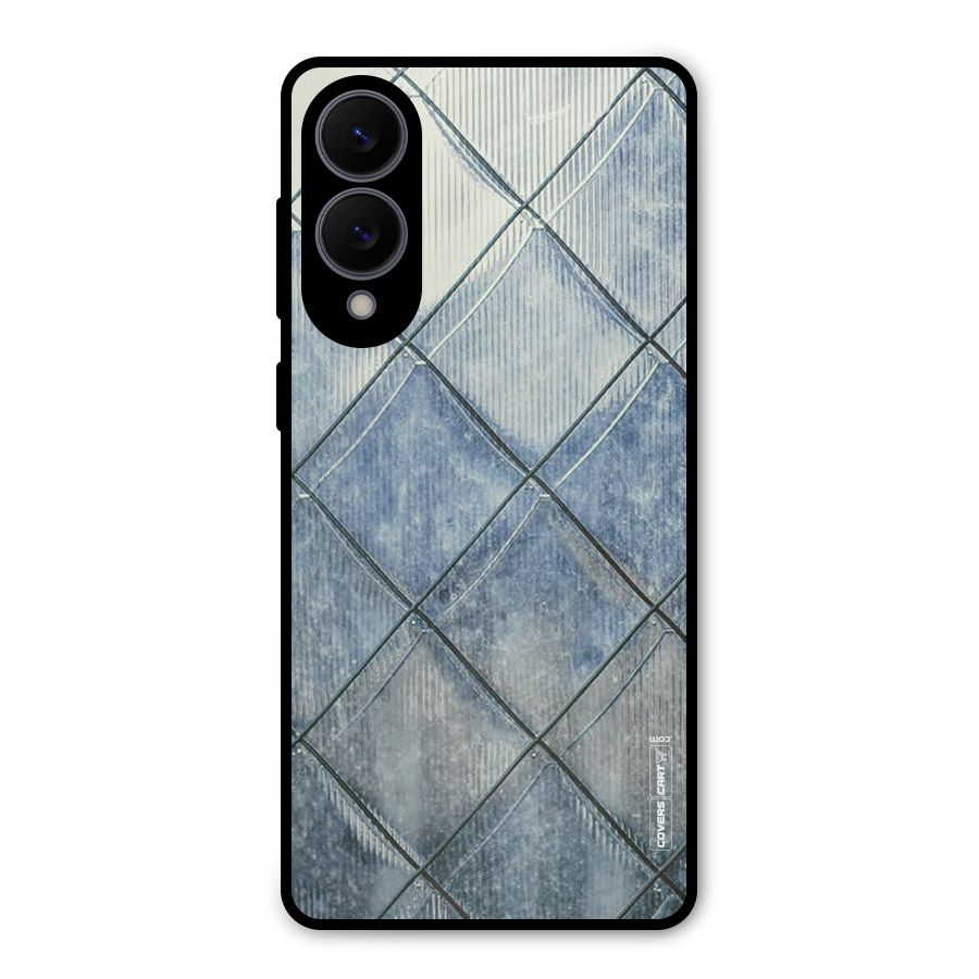 Steel Blue Pattern Metal Back Case for Galaxy S25 Edge