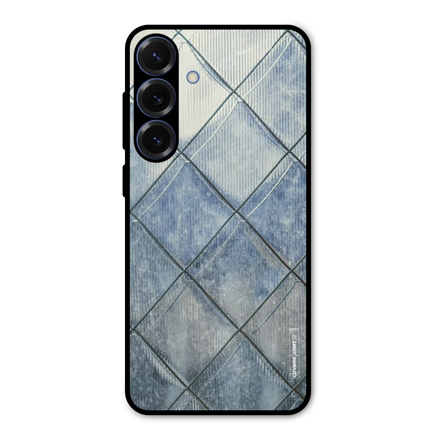 Steel Blue Pattern Metal Back Case for Galaxy S25 Plus