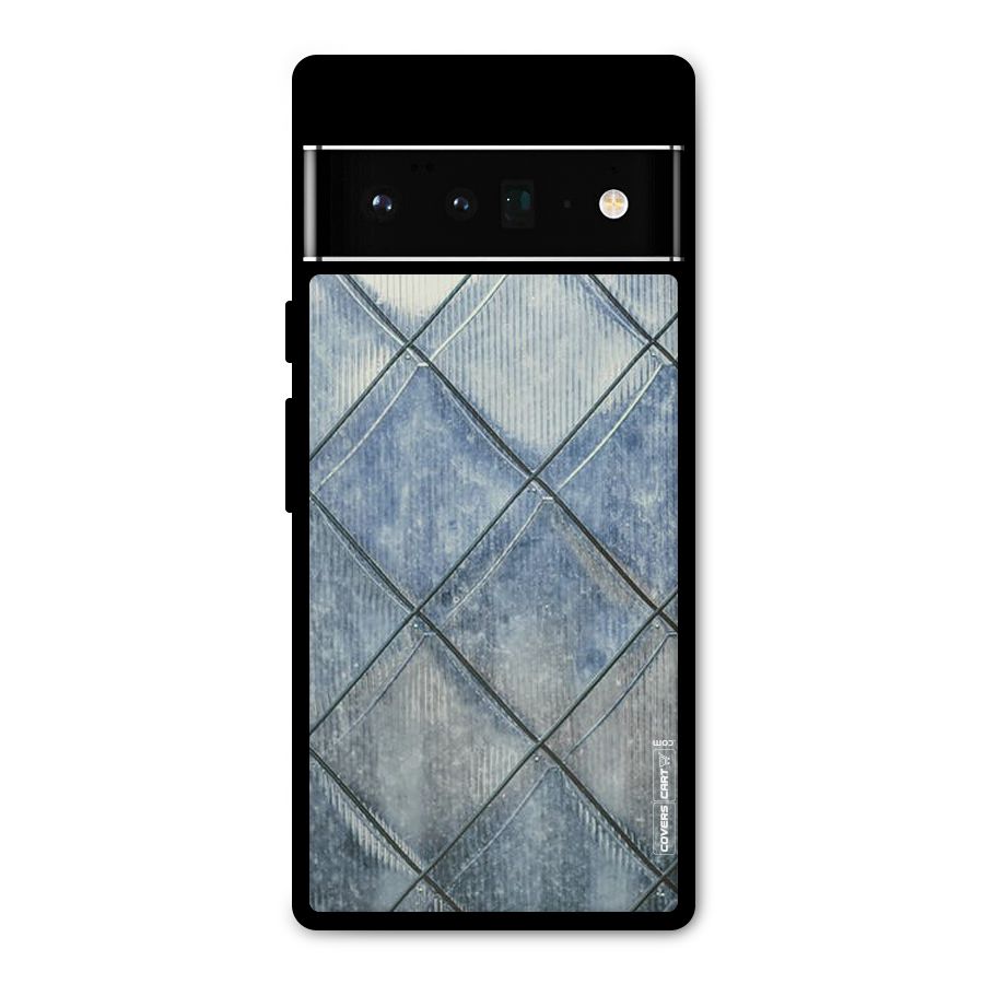 Steel Blue Pattern Metal Back Case for Google Pixel 6 Pro