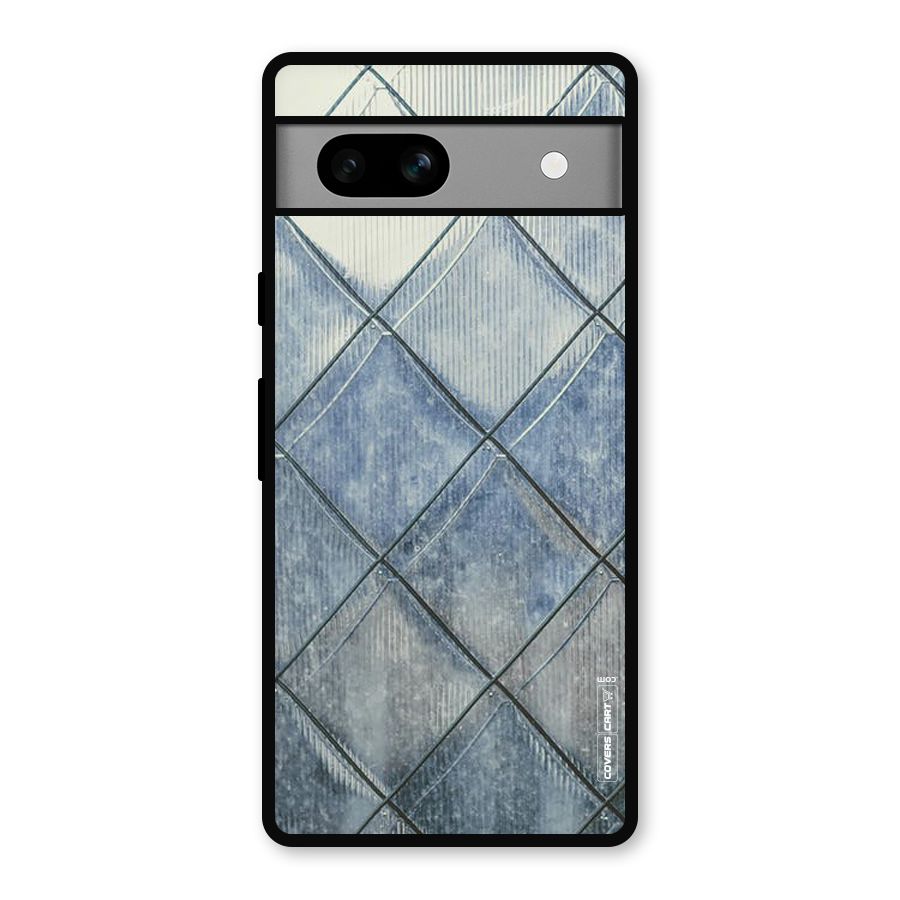 Steel Blue Pattern Metal Back Case for Google Pixel 7a