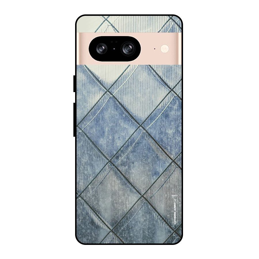 Steel Blue Pattern Metal Back Case for Google Pixel 8