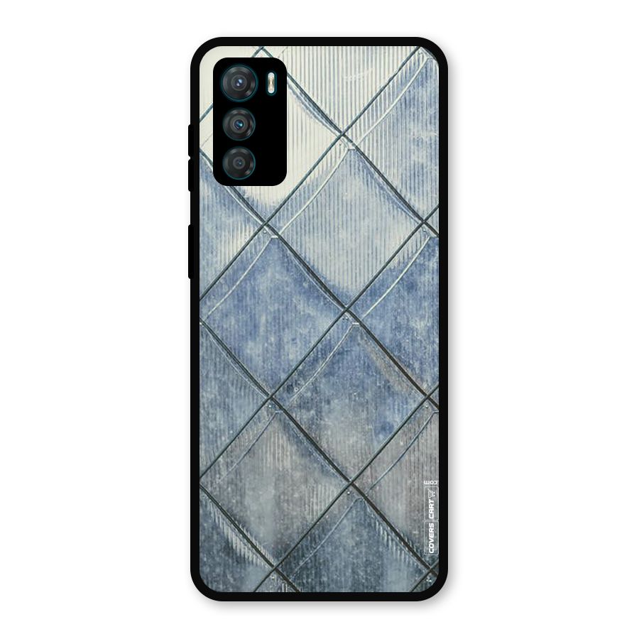 Steel Blue Pattern Metal Back Case for Moto G42