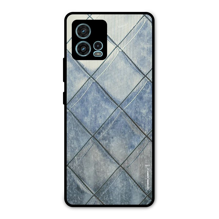 Steel Blue Pattern Metal Back Case for Moto G72