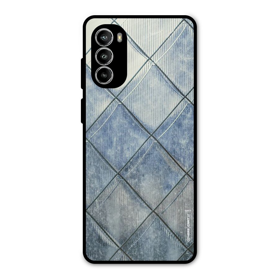 Steel Blue Pattern Metal Back Case for Moto G82