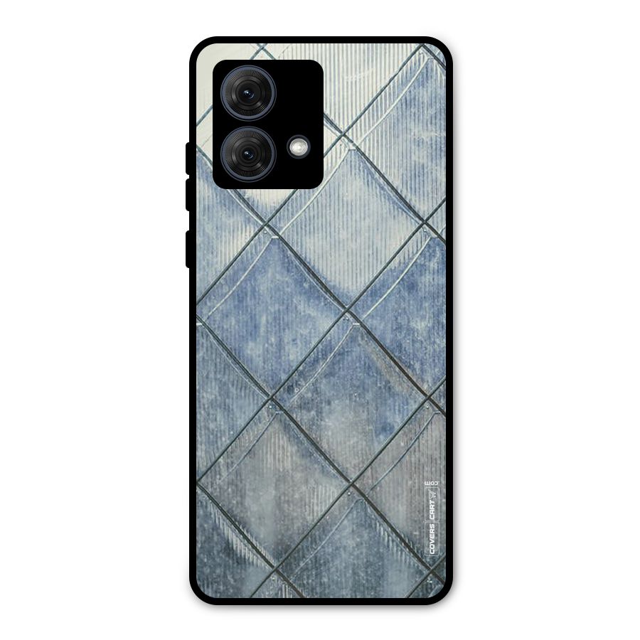 Steel Blue Pattern Metal Back Case for Moto G84