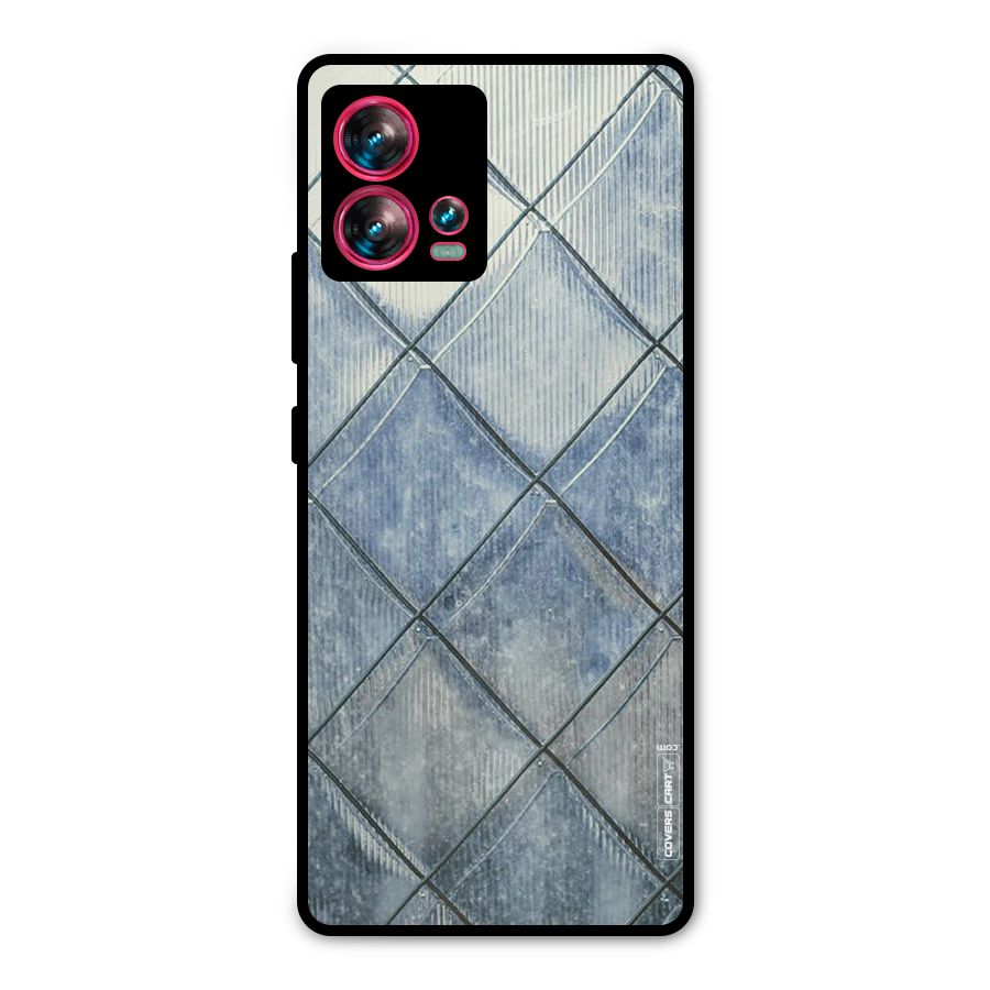 Steel Blue Pattern Metal Back Case for Motorola Edge 30 Fusion