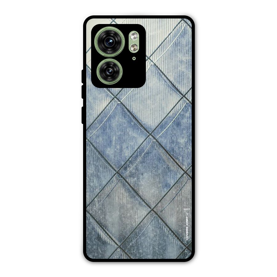 Steel Blue Pattern Metal Back Case for Motorola Edge 40 5G
