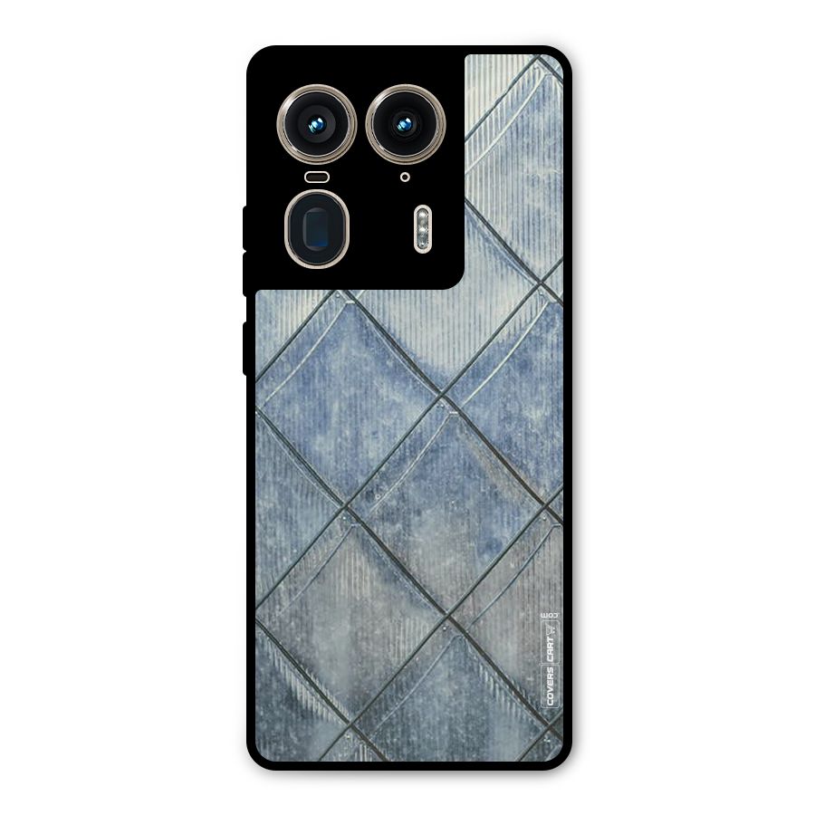 Steel Blue Pattern Metal Back Case for Motorola Edge 50 Ultra