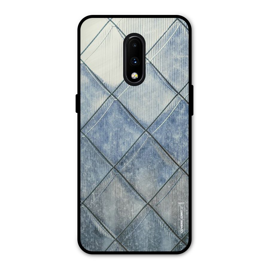 Steel Blue Pattern Metal Back Case for OnePlus 7