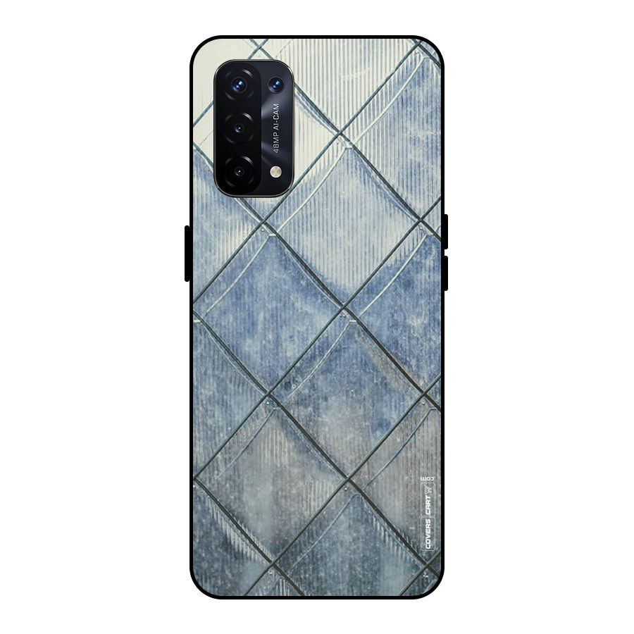 Steel Blue Pattern Metal Back Case for Oppo A74 5G
