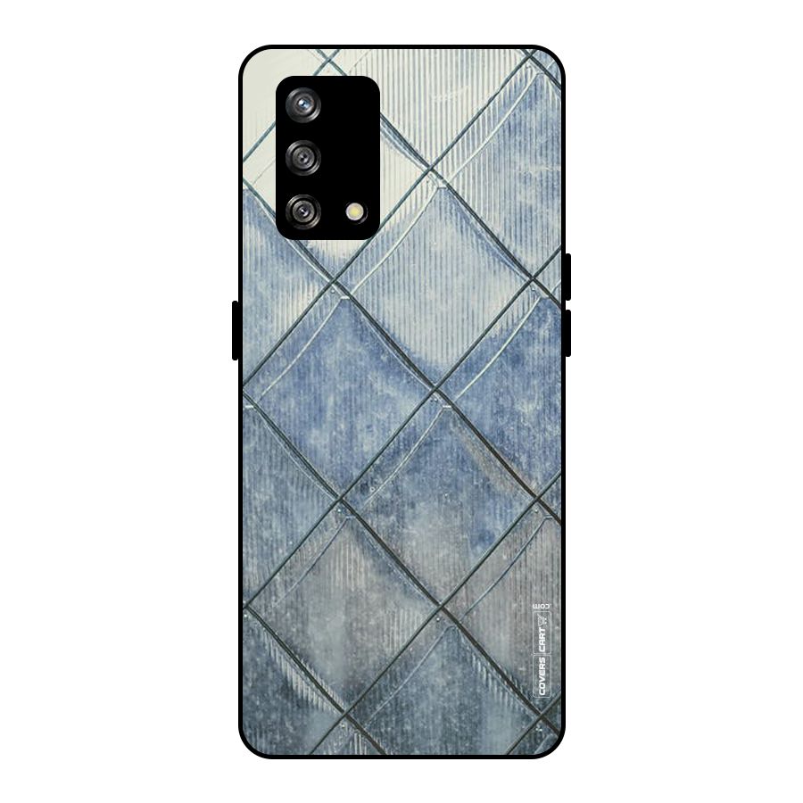 Steel Blue Pattern Metal Back Case for Oppo F19