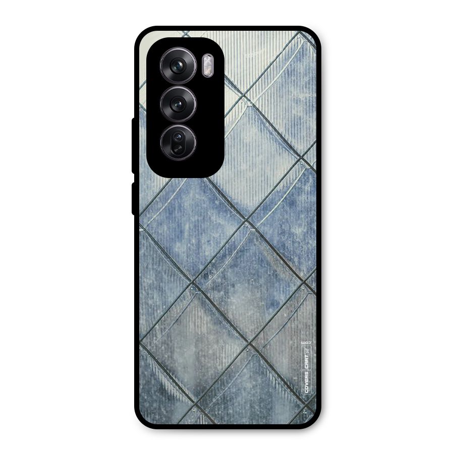 Steel Blue Pattern Metal Back Case for Oppo Reno12 Pro