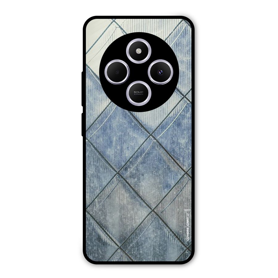 Steel Blue Pattern Metal Back Case for Poco C75 5G