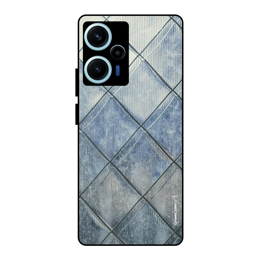Steel Blue Pattern Metal Back Case for Poco F5