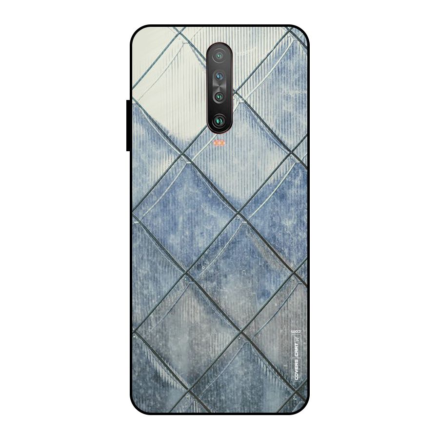Steel Blue Pattern Metal Back Case for Poco X2