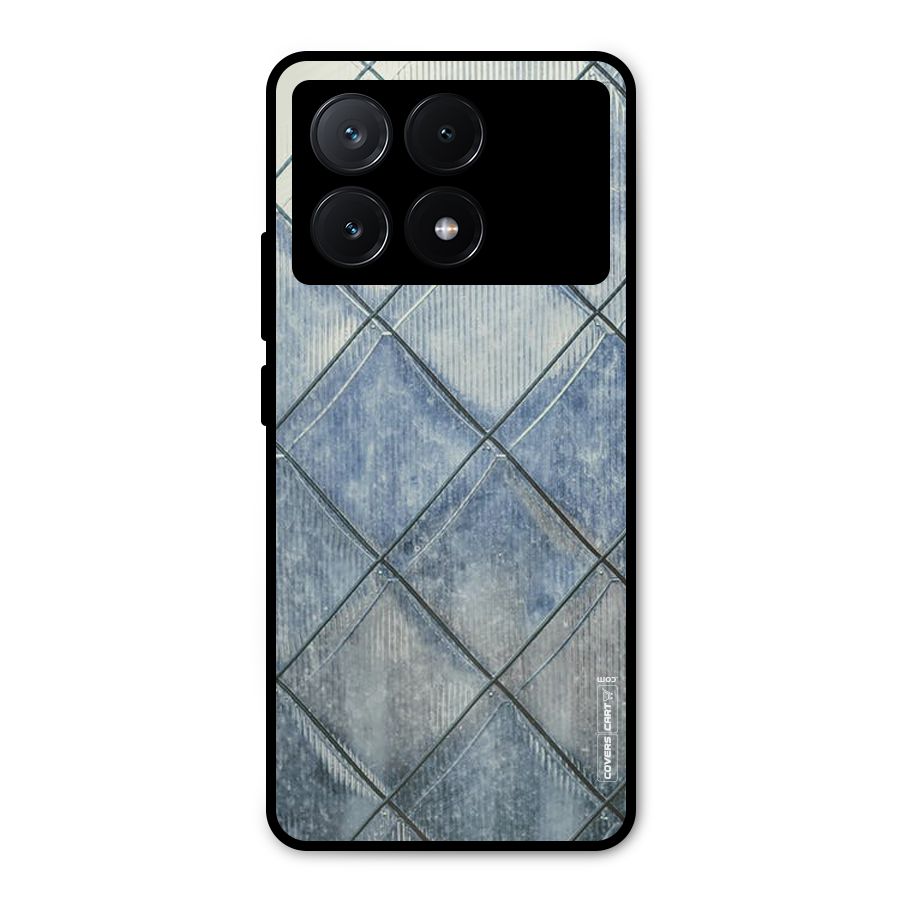 Steel Blue Pattern Metal Back Case for Poco X6 Pro
