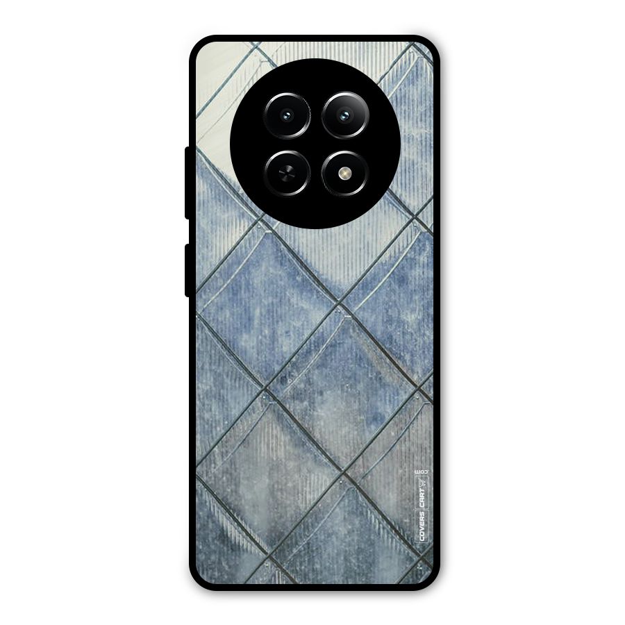 Steel Blue Pattern Metal Back Case for Realme 13
