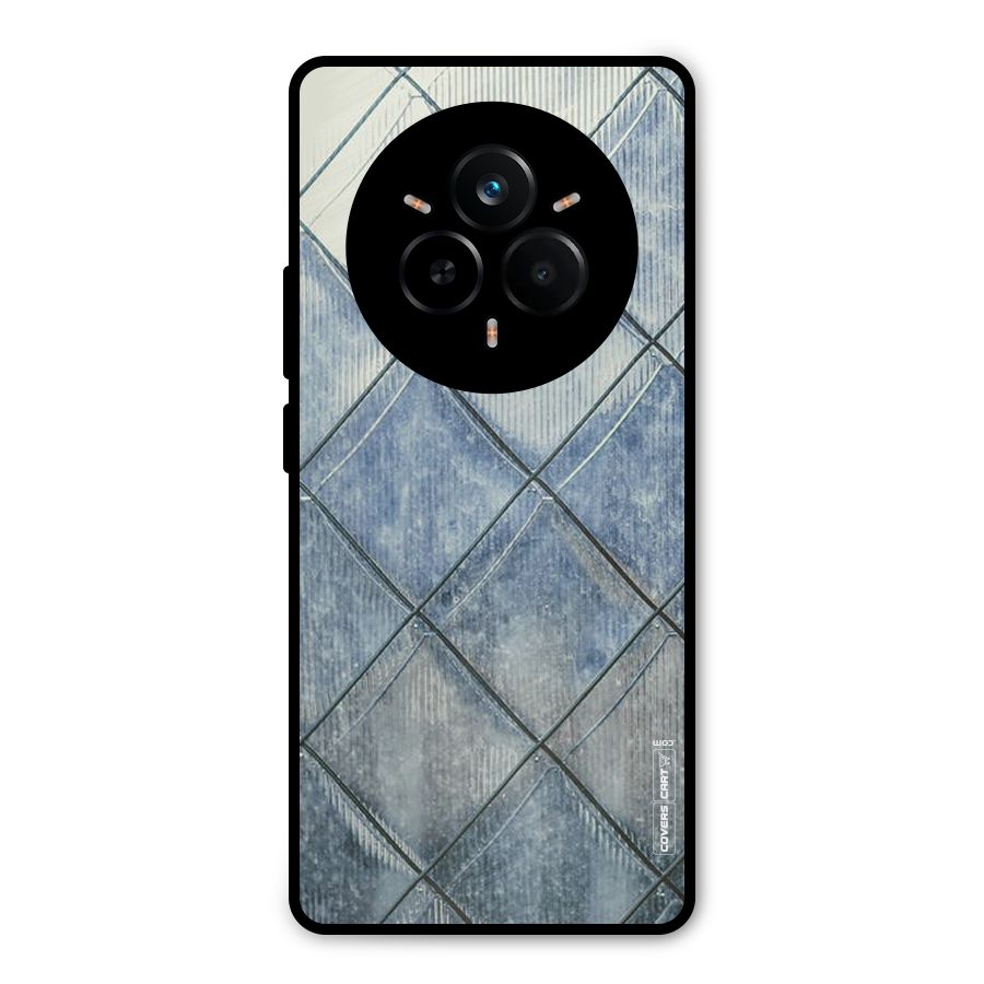 Steel Blue Pattern Metal Back Case for Realme 14 Pro