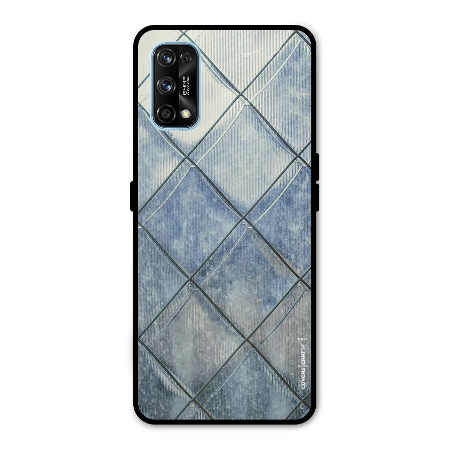Steel Blue Pattern Metal Back Case for Realme 7 Pro
