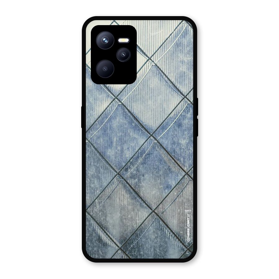 Steel Blue Pattern Metal Back Case for Realme C35