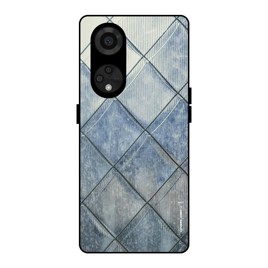 Steel Blue Pattern Metal Back Case for Reno8 T 5G