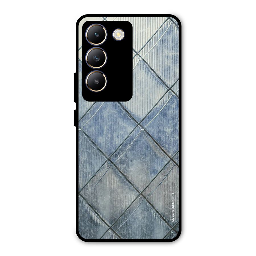 Steel Blue Pattern Metal Back Case for Vivo T3 5G