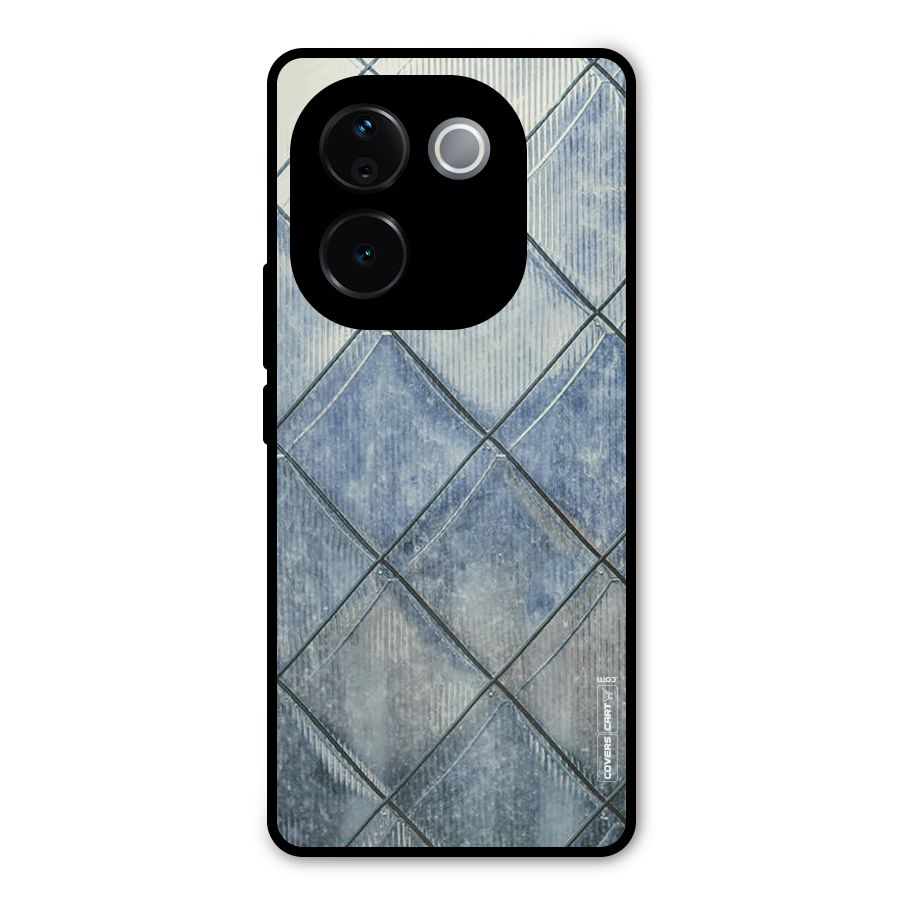 Steel Blue Pattern Metal Back Case for Vivo T3 Pro