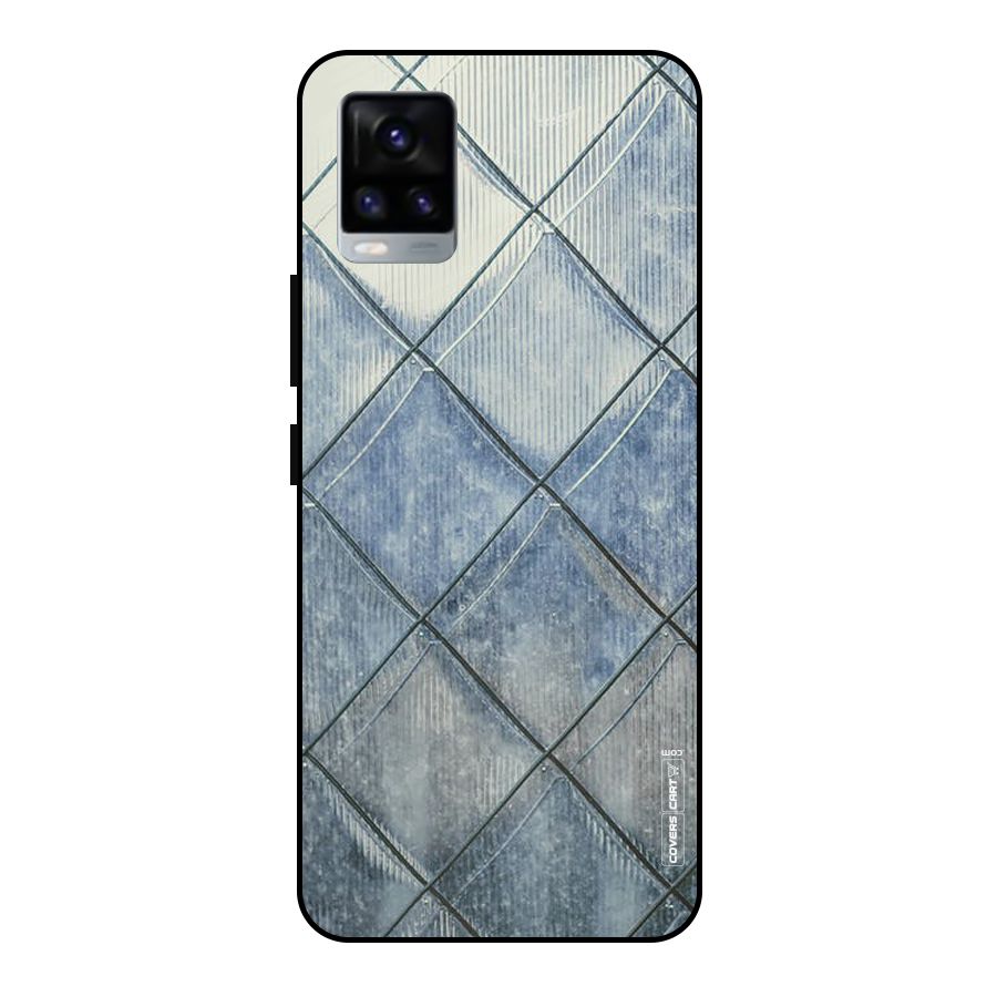Steel Blue Pattern Metal Back Case for Vivo V20 2021