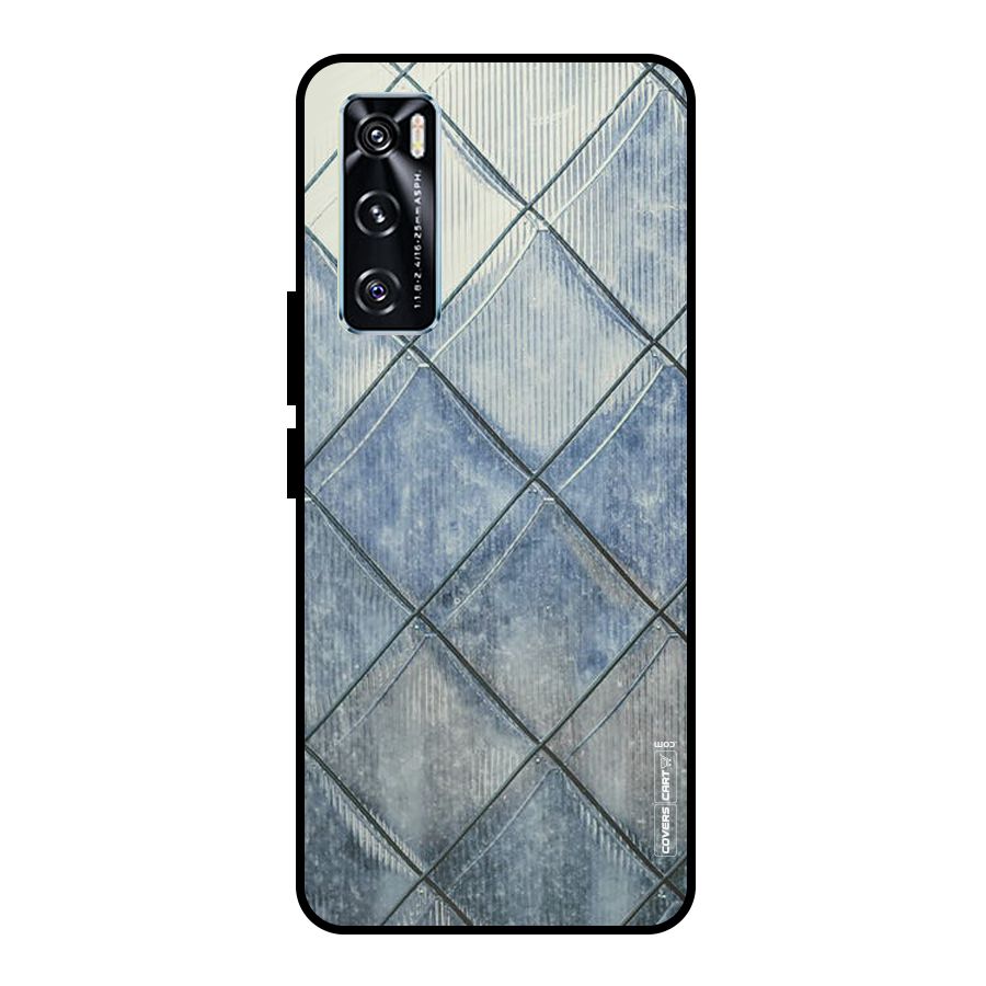 Steel Blue Pattern Metal Back Case for Vivo V20 SE