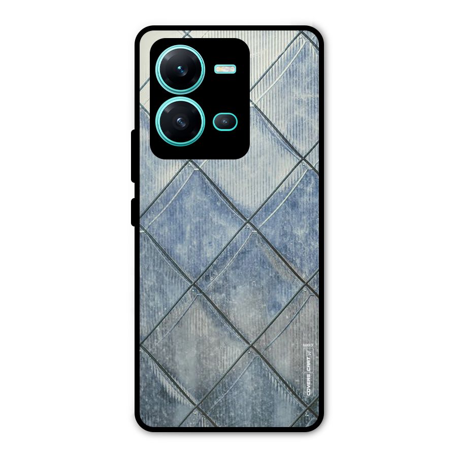 Steel Blue Pattern Metal Back Case for Vivo V25