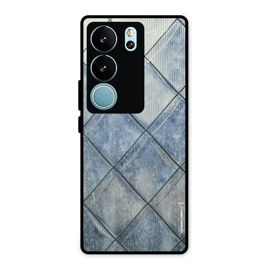 Steel Blue Pattern Metal Back Case for Vivo V29 Pro