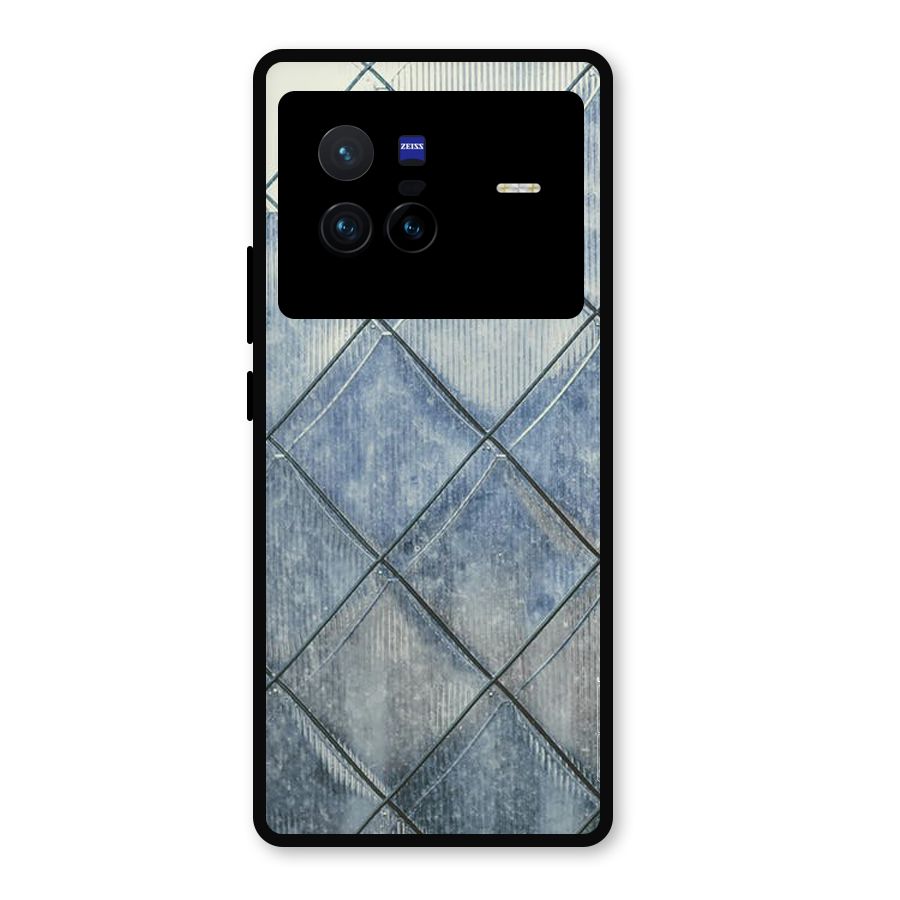 Steel Blue Pattern Metal Back Case for Vivo X80
