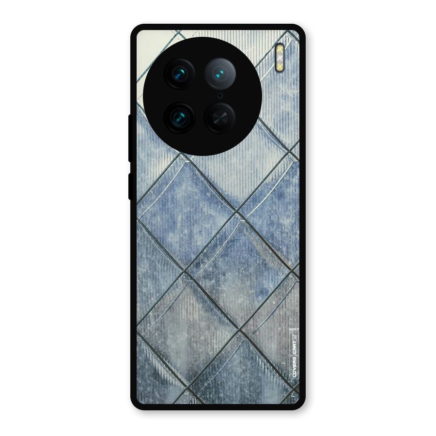 Steel Blue Pattern Metal Back Case for Vivo X90 Pro