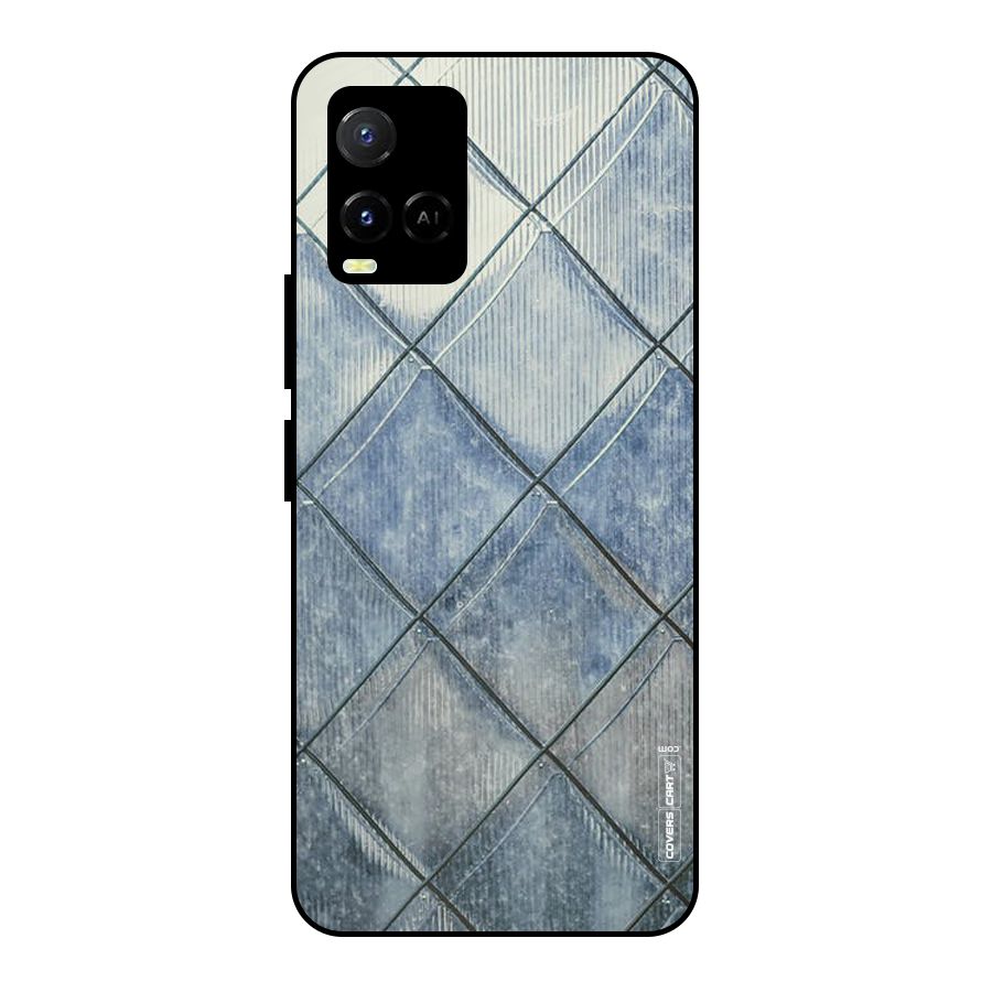 Steel Blue Pattern Metal Back Case for Vivo Y21A
