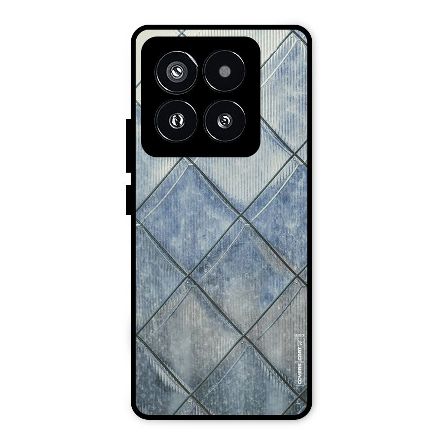 Steel Blue Pattern Metal Back Case for Xiaomi 14 Pro